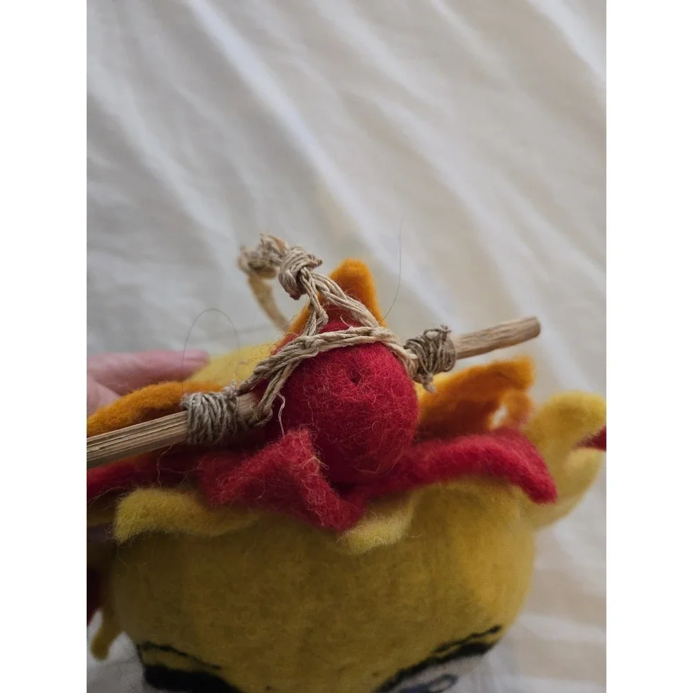 Wild Wooliies Sun Birdhouse Small Birds Wool Felt Fair Trade Nepal DZI Handmade